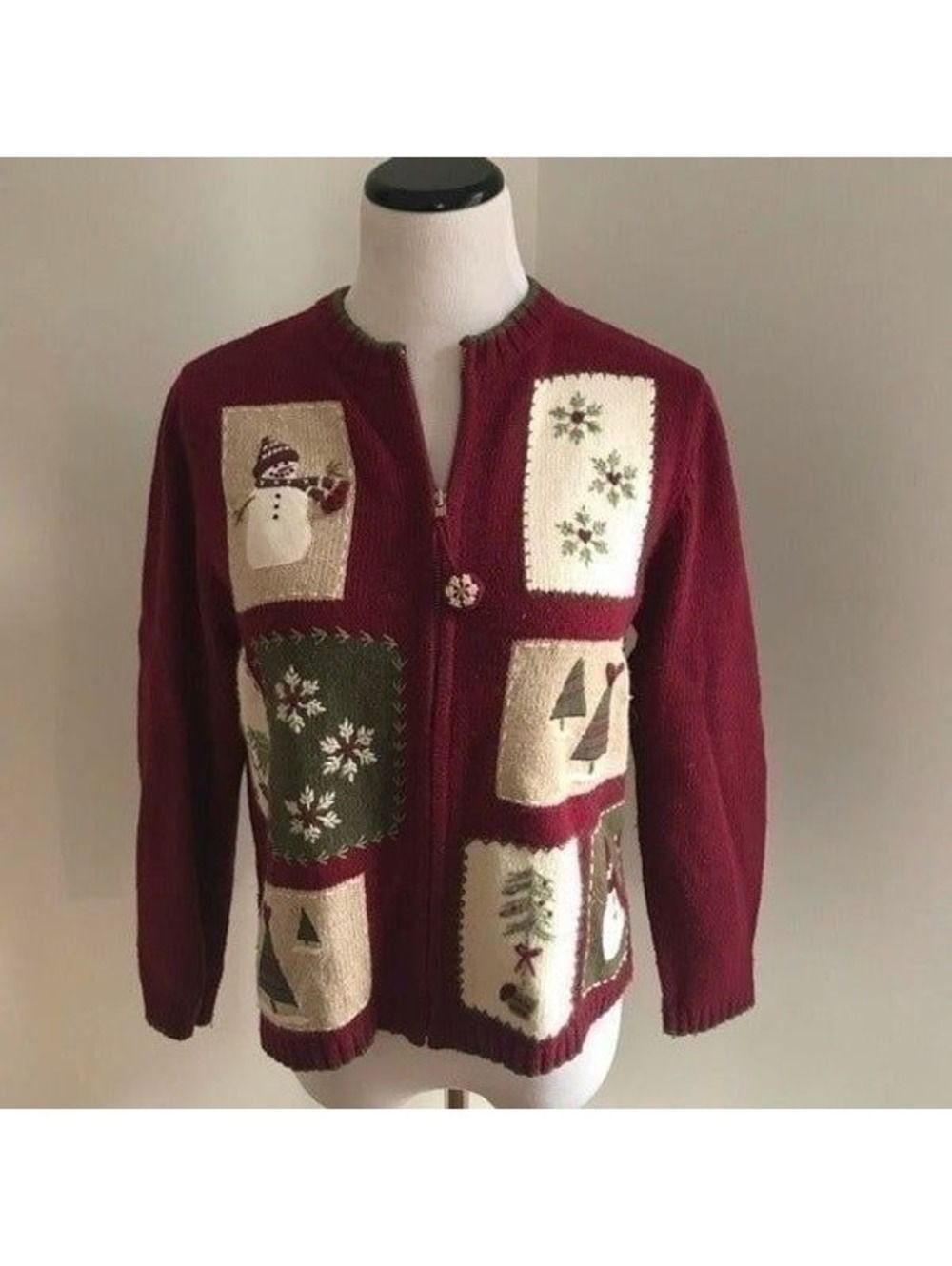 Ugly Christmas Sweater Snowmen Sz MP